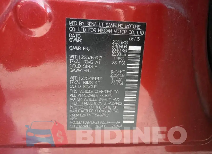 KNMAT2MT4FP548742 Photo# 13