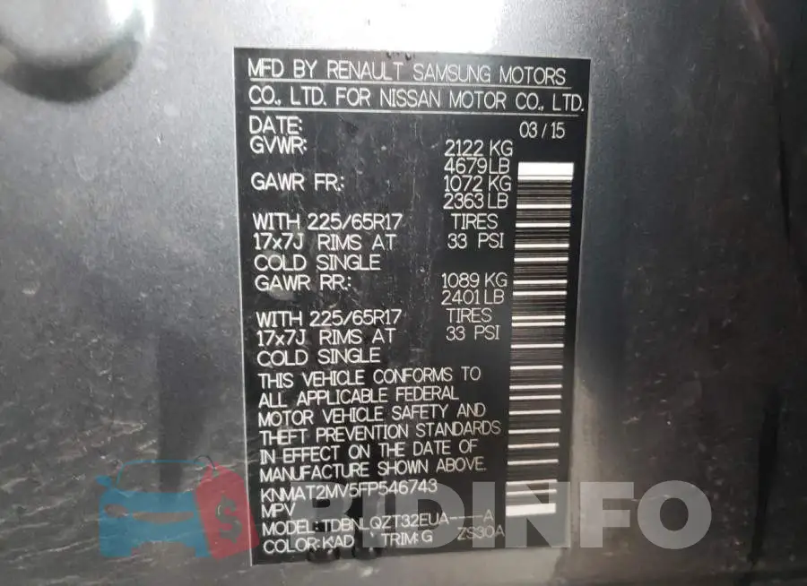 KNMAT2MV5FP546743 Photo# 13