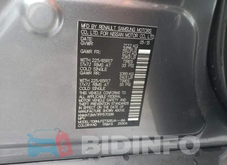 KNMAT2MV7FP570199 Photo# 12