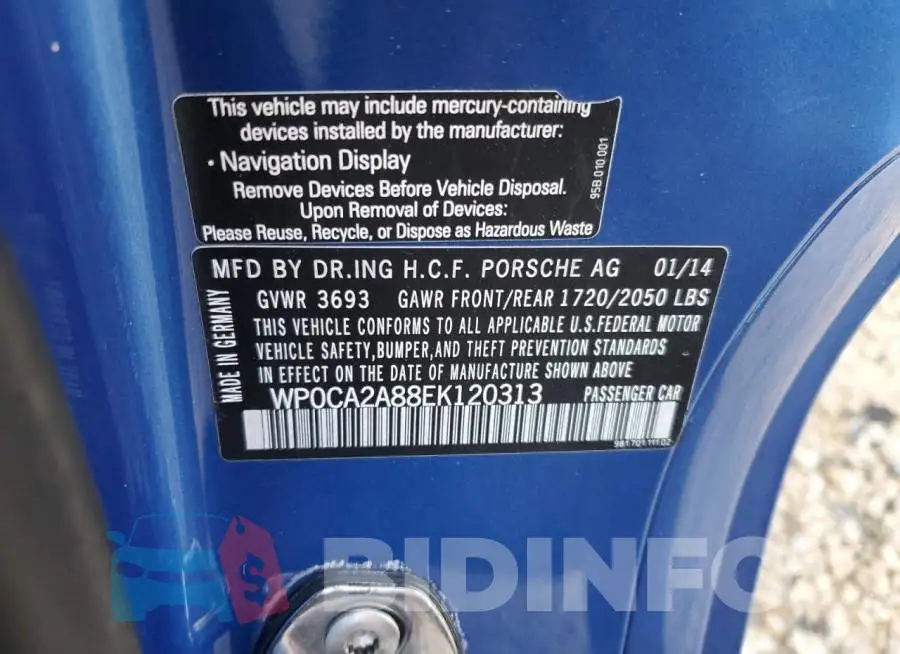 WP0CA2A88EK120313 Photo# 12