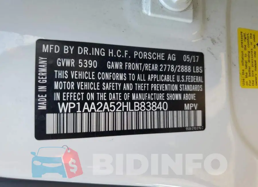 WP1AA2A52HLB83840 Photo# 12