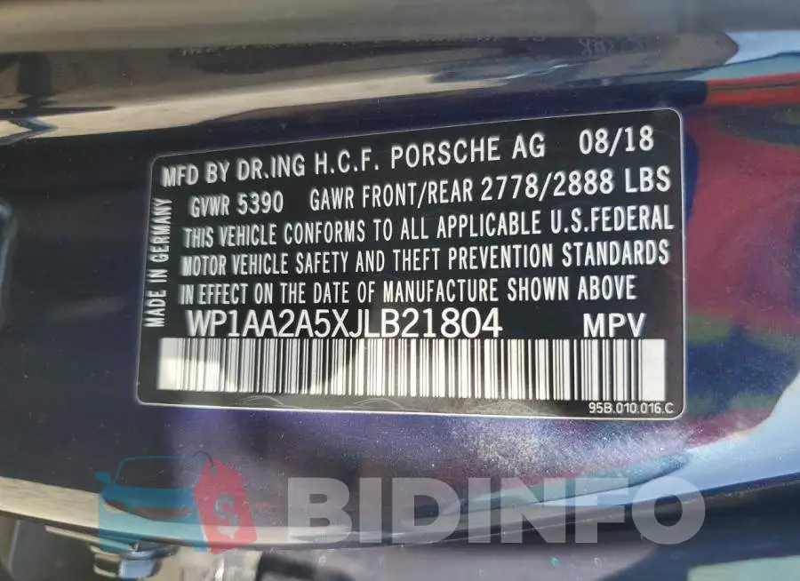 WP1AA2A5XJLB21804 Photo# 14