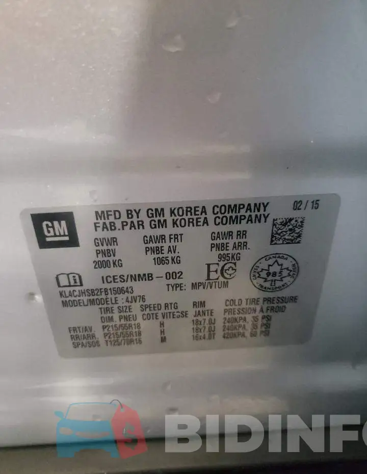 KL4CJHSB2FB150643 Photo# 14