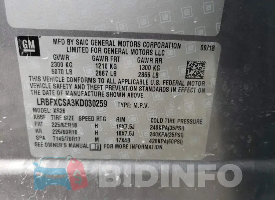 LRBFXCSA3KD030259 Photo# 12