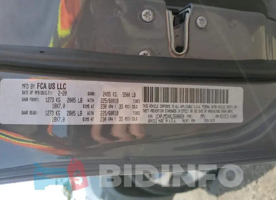 1C4PJMDXXLD608020 Photo# 13