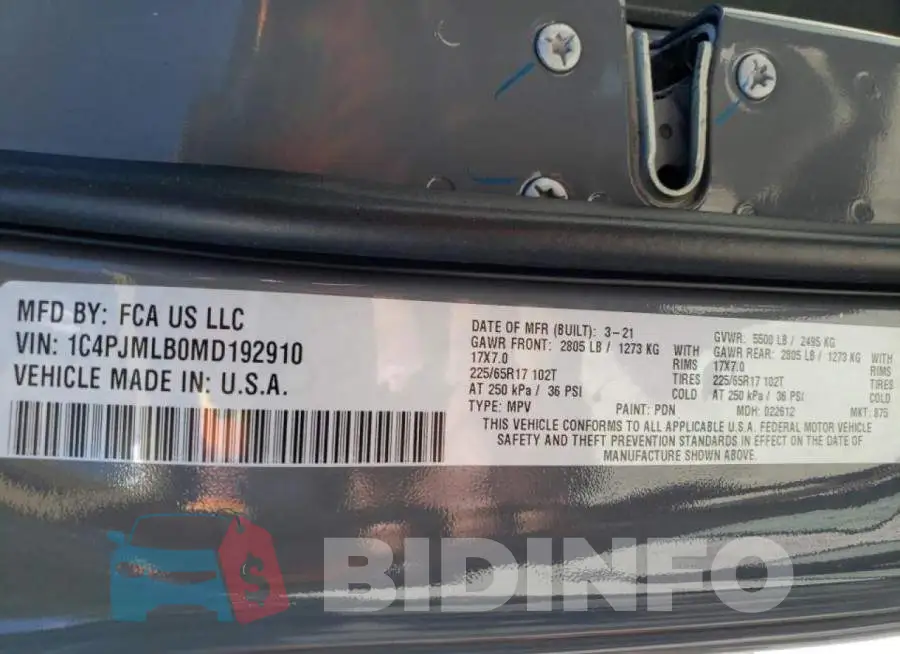 1C4PJMLB0MD192910 Photo# 12