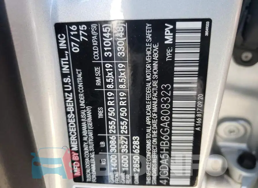 4JGDA5HB6GA808323 Photo# 13