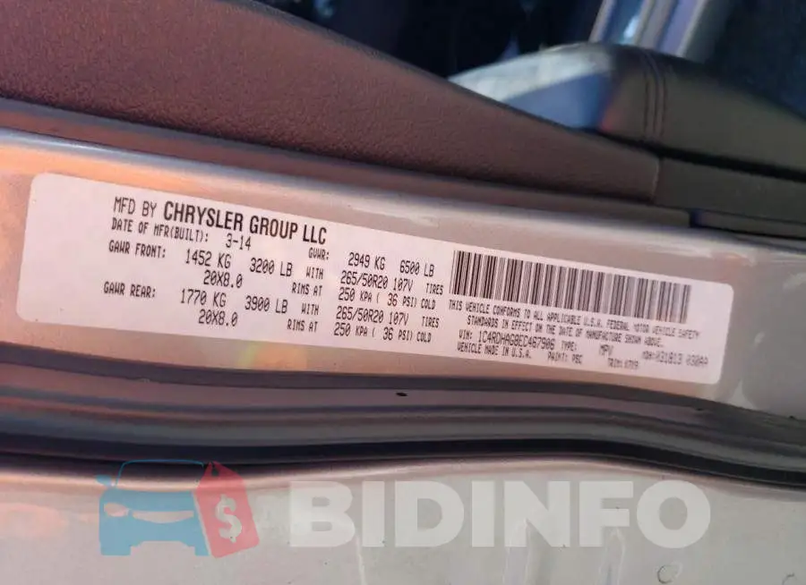 1C4RDHAG8EC467906 Photo# 13