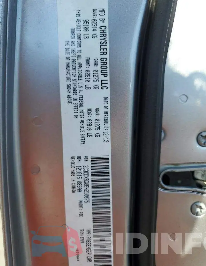 2C3CDXBG0EH210075 Photo# 12