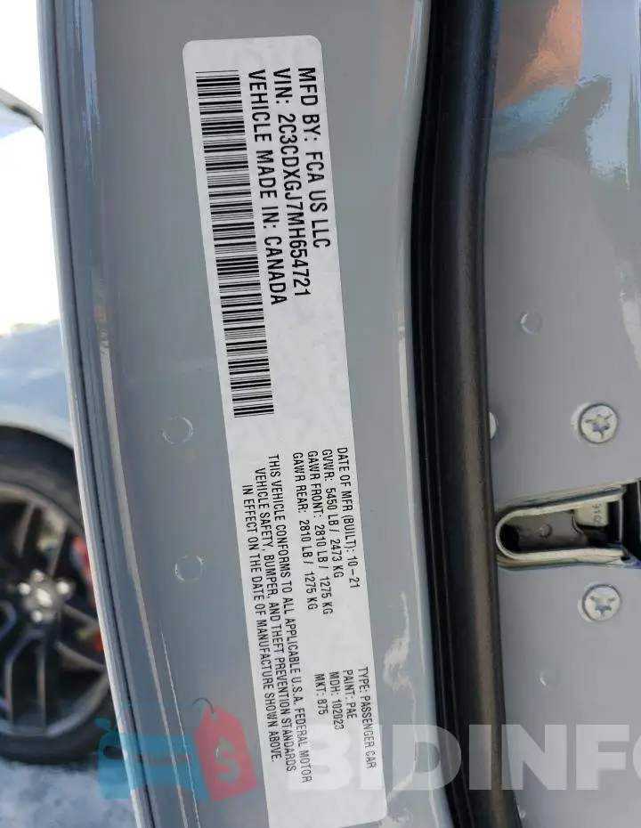 2C3CDXGJ7MH654721 Photo# 12