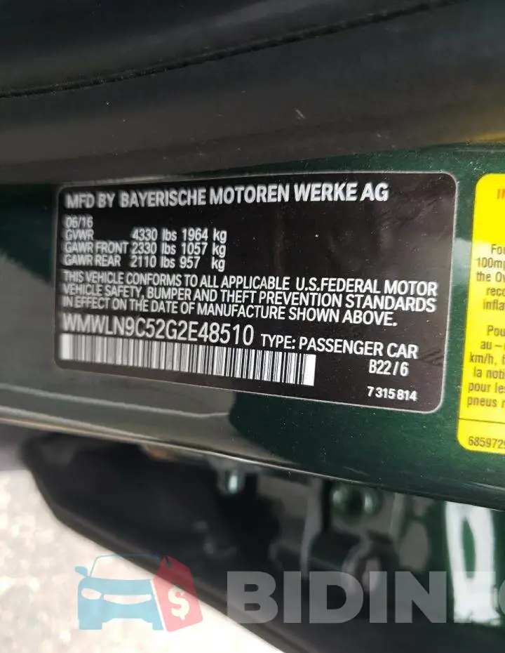 WMWLN9C52G2E48510 Photo# 12