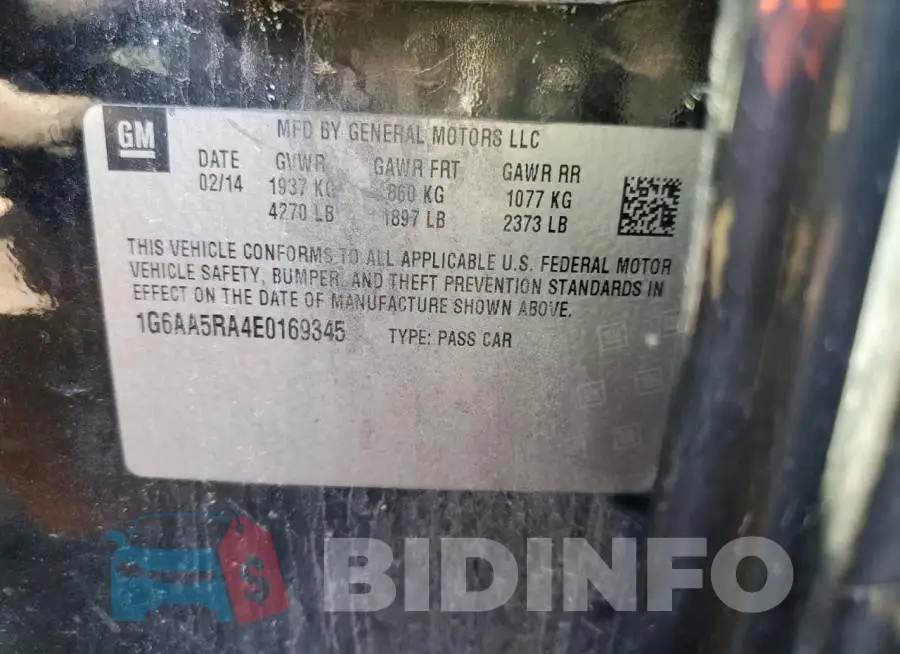 1G6AA5RA4E0169345 Photo# 12
