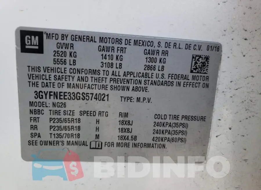 3GYFNEE33GS574021 Photo# 12