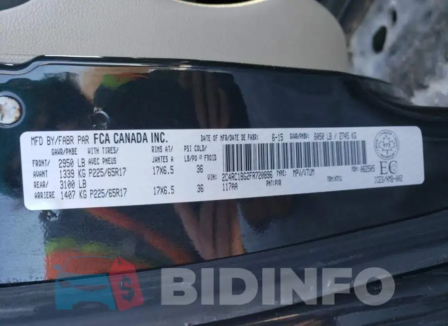 2C4RC1BG2FR720896 Photo# 14