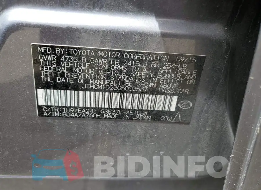 JTHCM1D23G5003537 Photo# 12