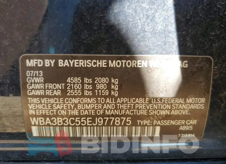 WBA3B3C55EJ977875 Photo# 12