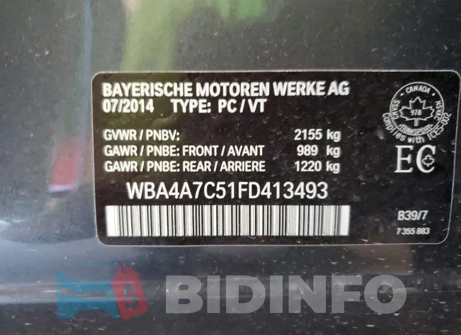 WBA4A7C51FD413493 Photo# 12