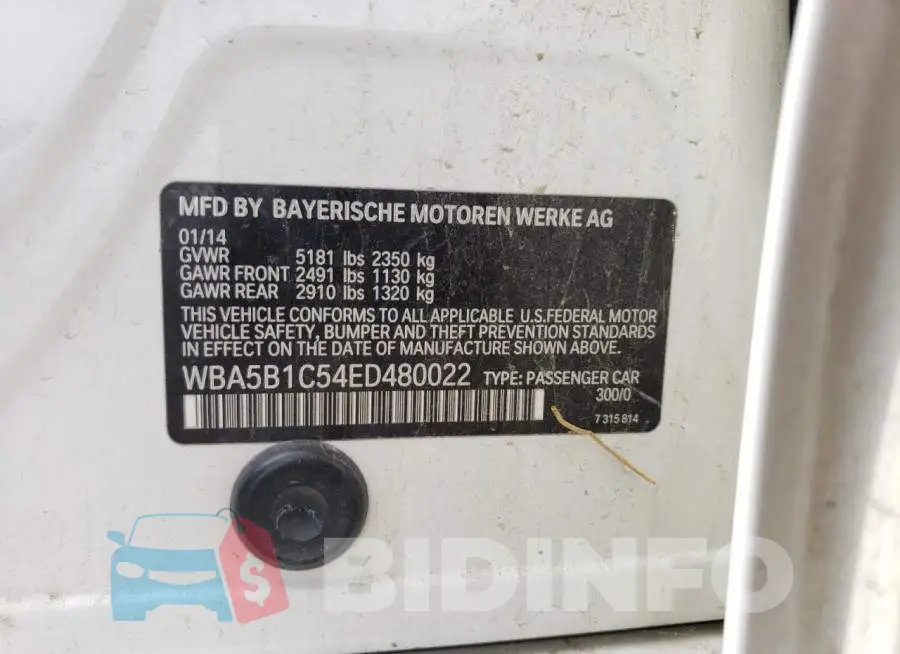 WBA5B1C54ED480022 Photo# 12