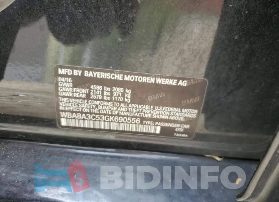 WBA8A3C53GK690556 Photo# 12