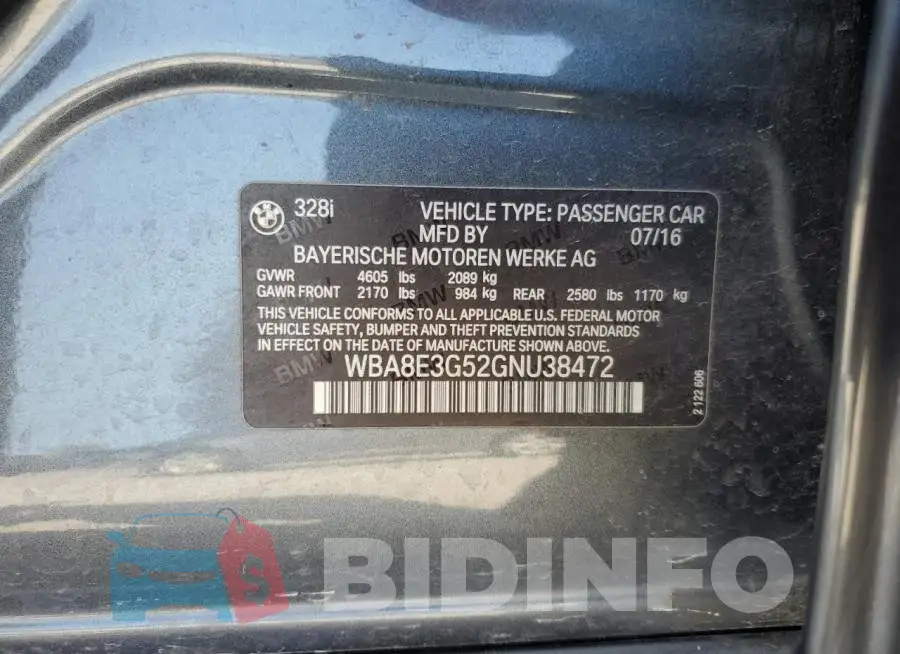WBA8E3G52GNU38472 Photo# 12