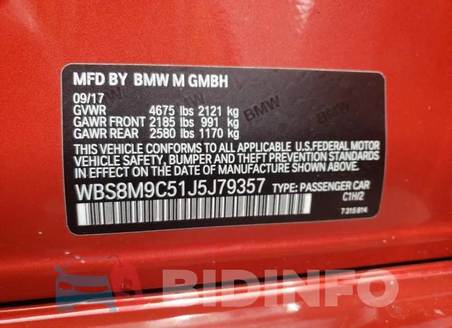 WBS8M9C51J5J79357 Photo# 12