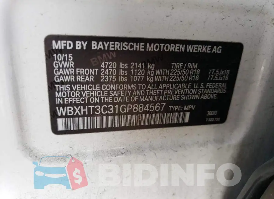 WBXHT3C31GP884567 Photo# 13