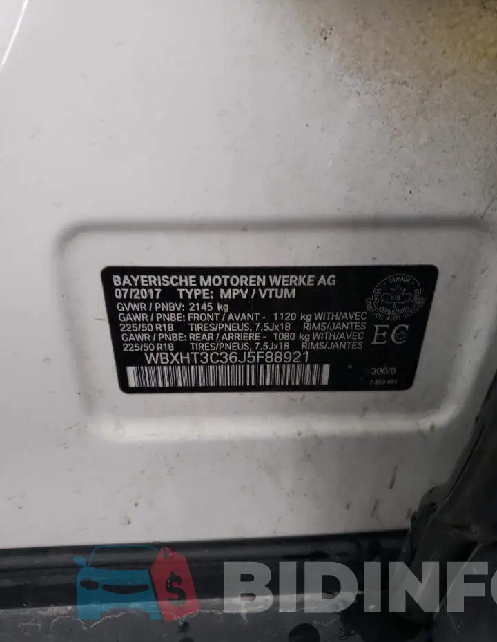 WBXHT3C36J5F88921 Photo# 13