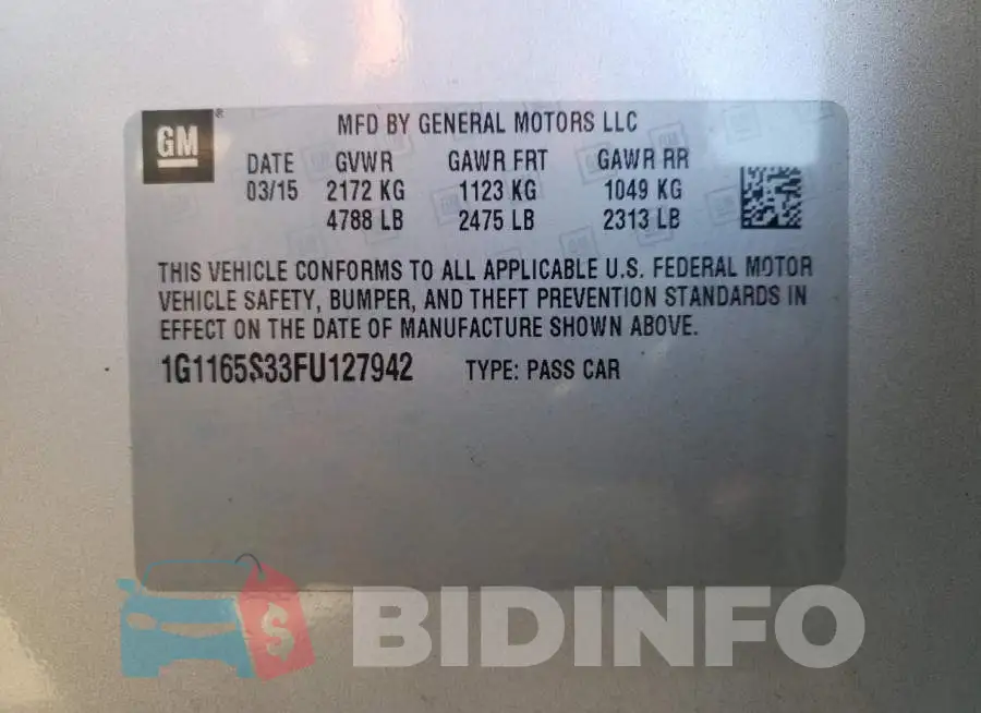 1G1165S33FU127942 Photo# 10