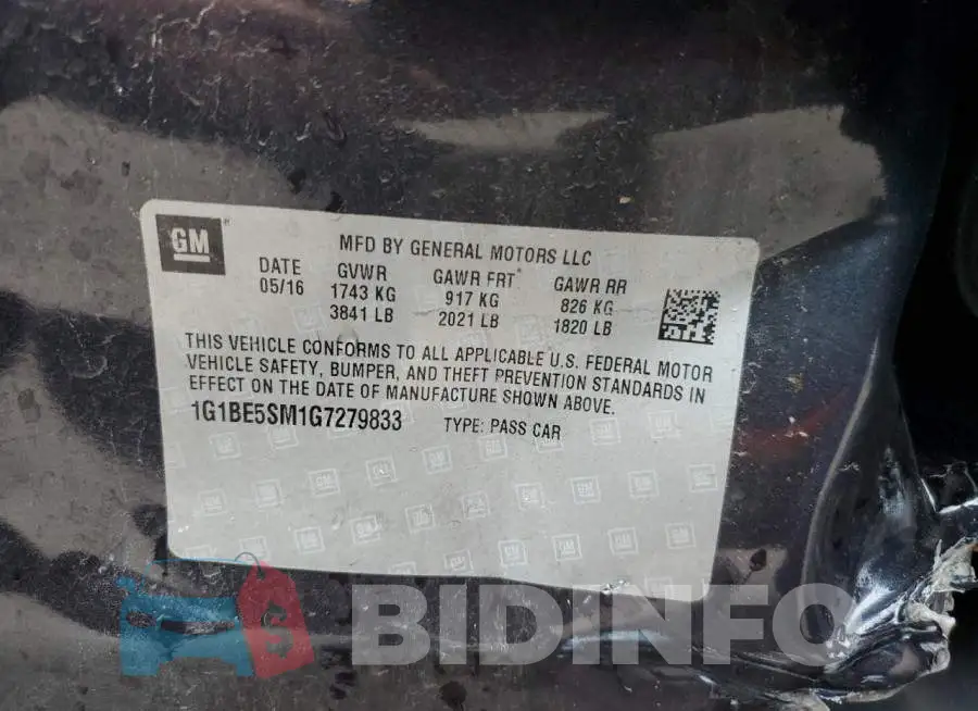 1G1BE5SM1G7279833 Photo# 12