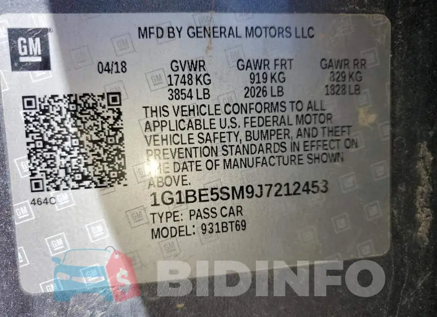 1G1BE5SM9J7212453 Photo# 12