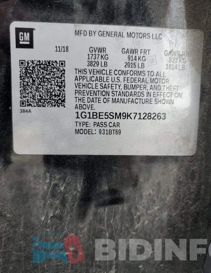 1G1BE5SM9K7128263 Photo# 13