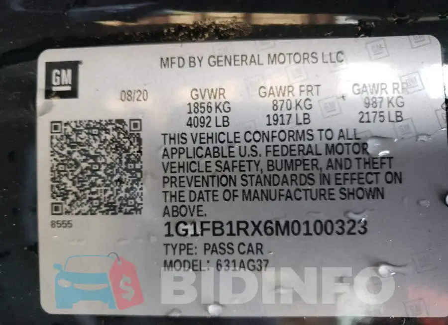 1G1FB1RX6M0100323 Photo# 13