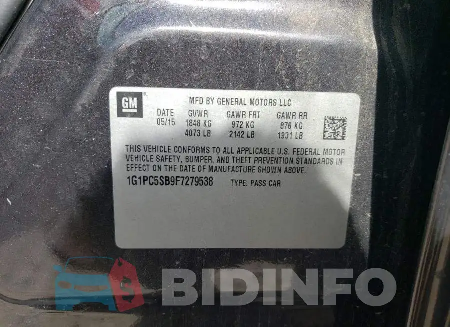 1G1PC5SB9F7279538 Photo# 13