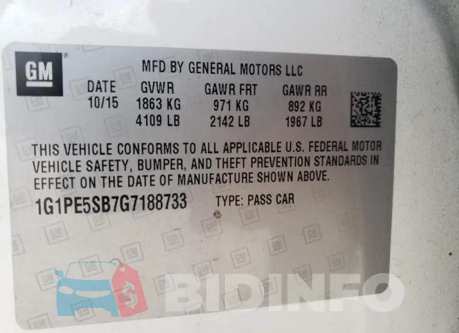 1G1PE5SB7G7188733 Photo# 12