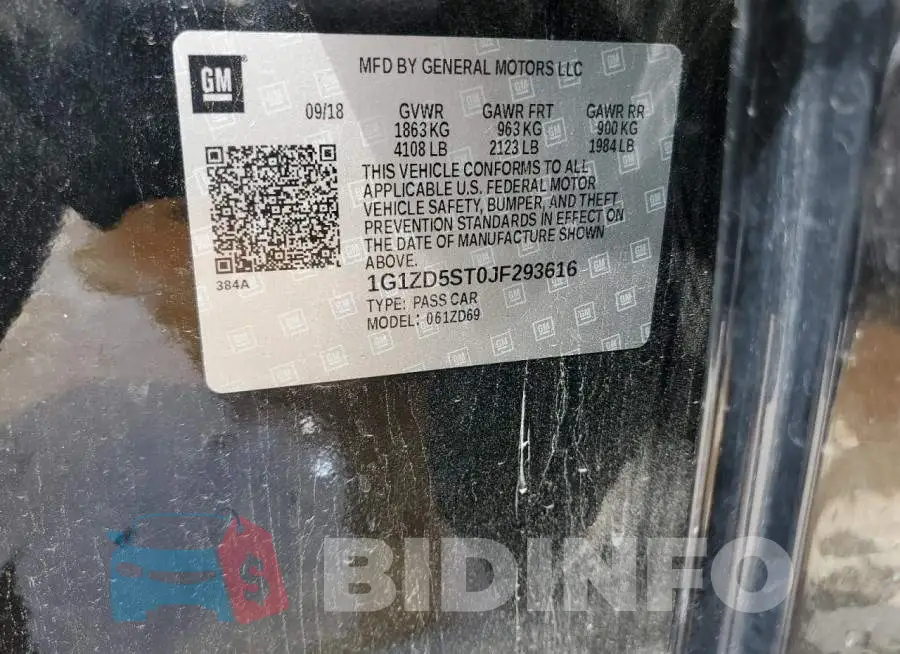 1G1ZD5ST0JF293616 Photo# 13