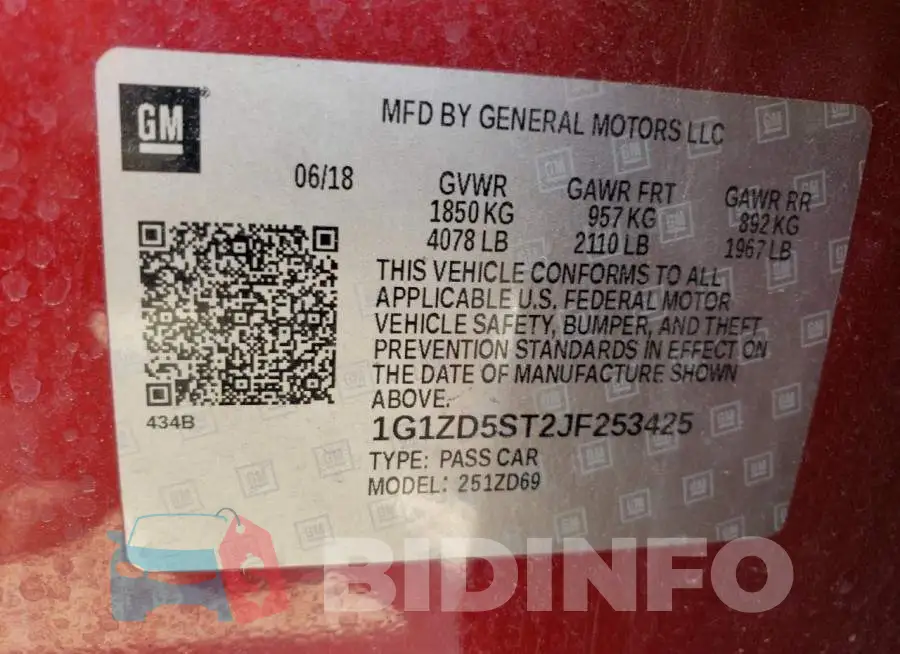 1G1ZD5ST2JF253425 Photo# 12