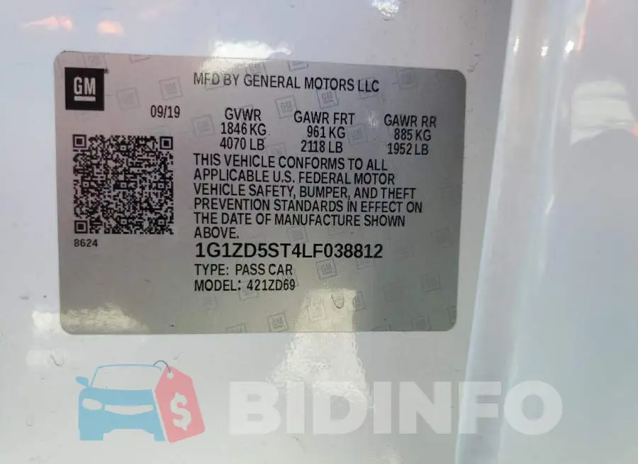 1G1ZD5ST4LF038812 Photo# 13