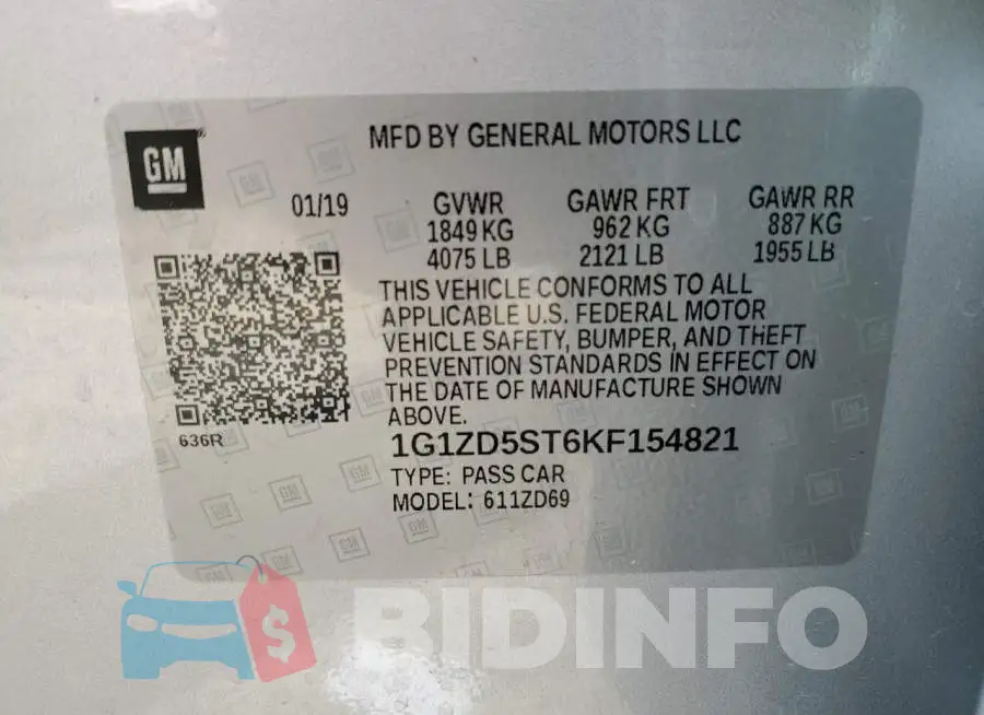 1G1ZD5ST6KF154821 Photo# 12