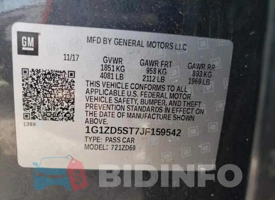 1G1ZD5ST7JF159542 Photo# 12
