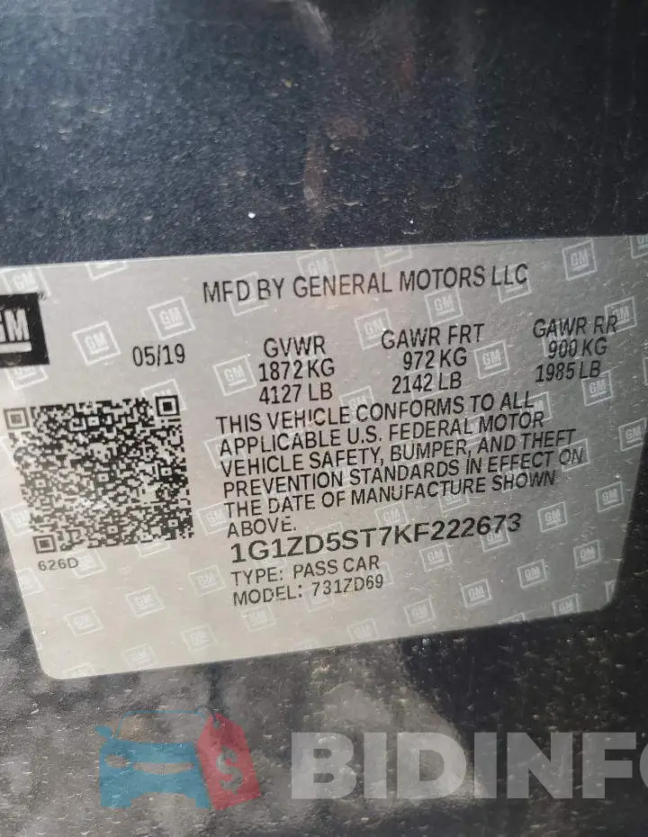 1G1ZD5ST7KF222673 Photo# 12