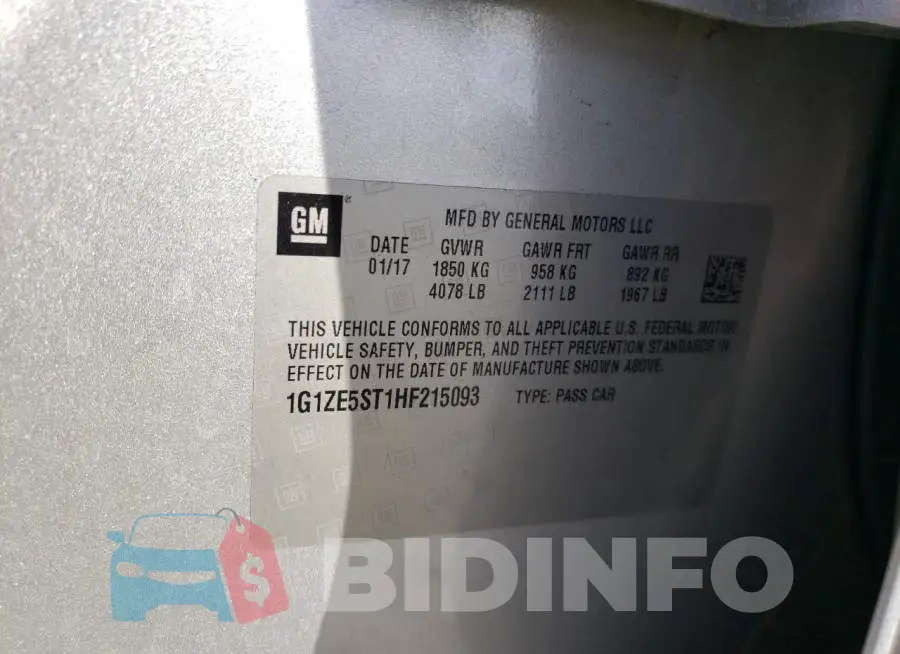1G1ZE5ST1HF215093 Photo# 12