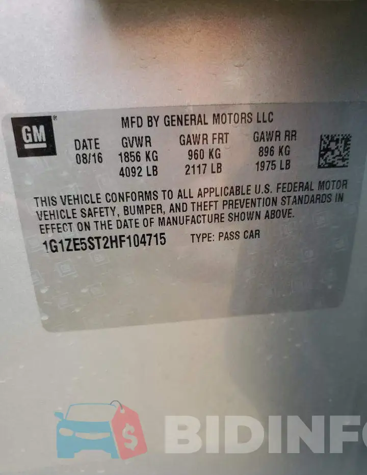 1G1ZE5ST2HF104715 Photo# 12