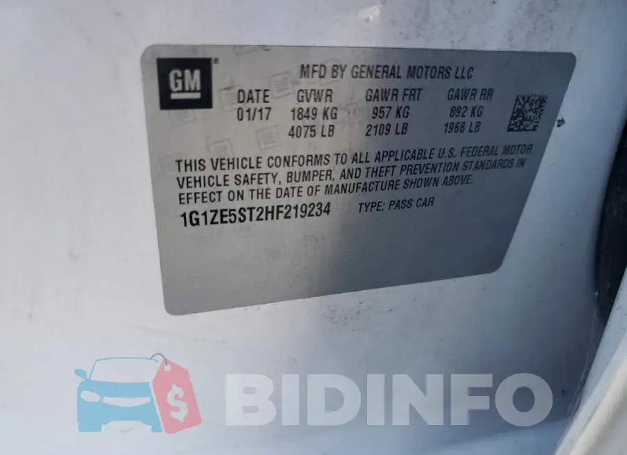 1G1ZE5ST2HF219234 Photo# 12