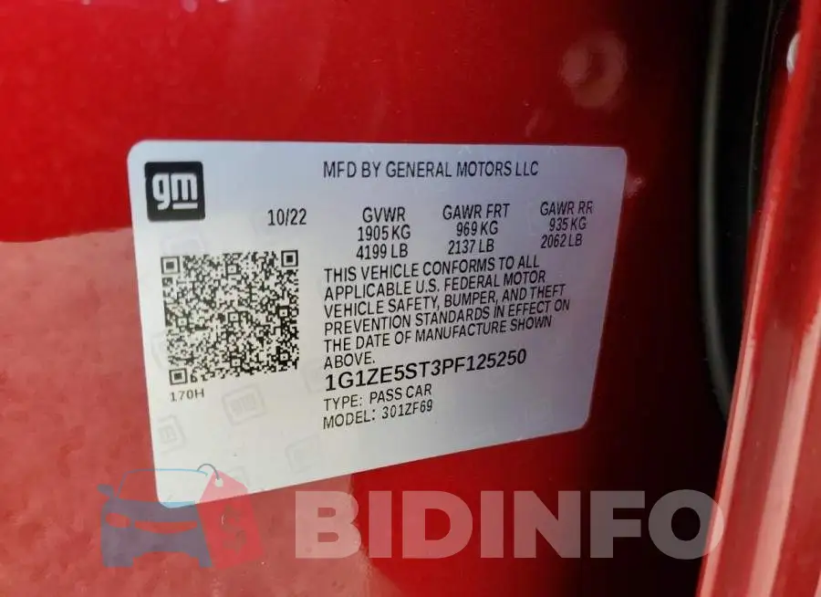 1G1ZE5ST3PF125250 Photo# 12