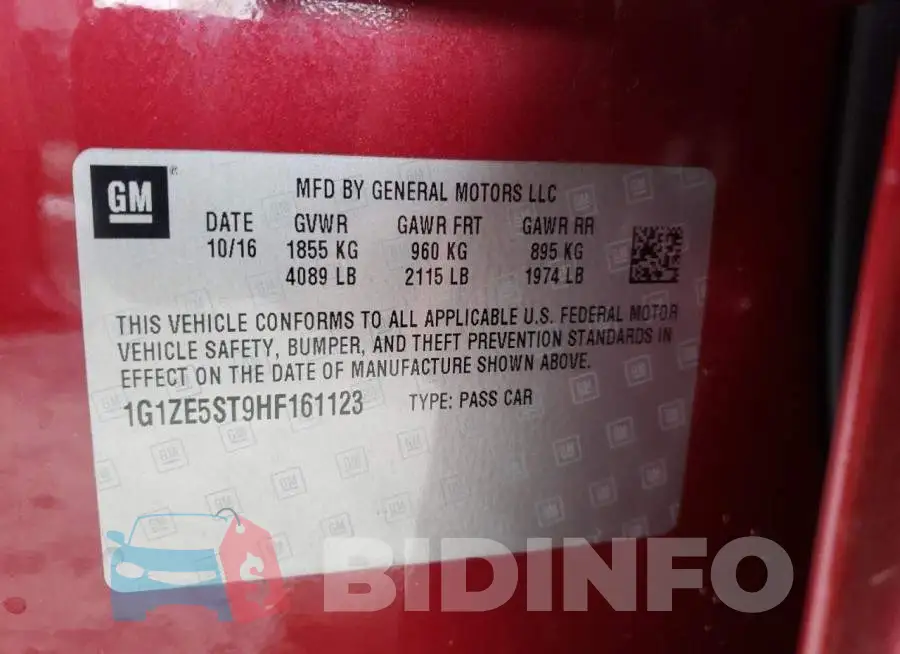 1G1ZE5ST9HF161123 Photo# 12