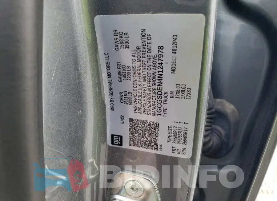 1GCGSDEN4N1247978 Photo# 12
