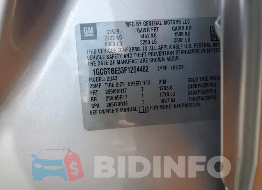 1GCGTBE33F1264482 Photo# 12