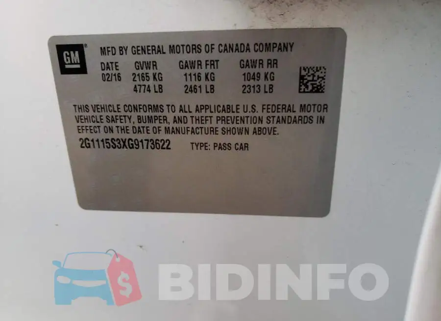 2G1115S3XG9173622 Photo# 12