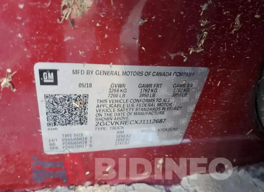 2GCVKRECXJ1112687 Photo# 12