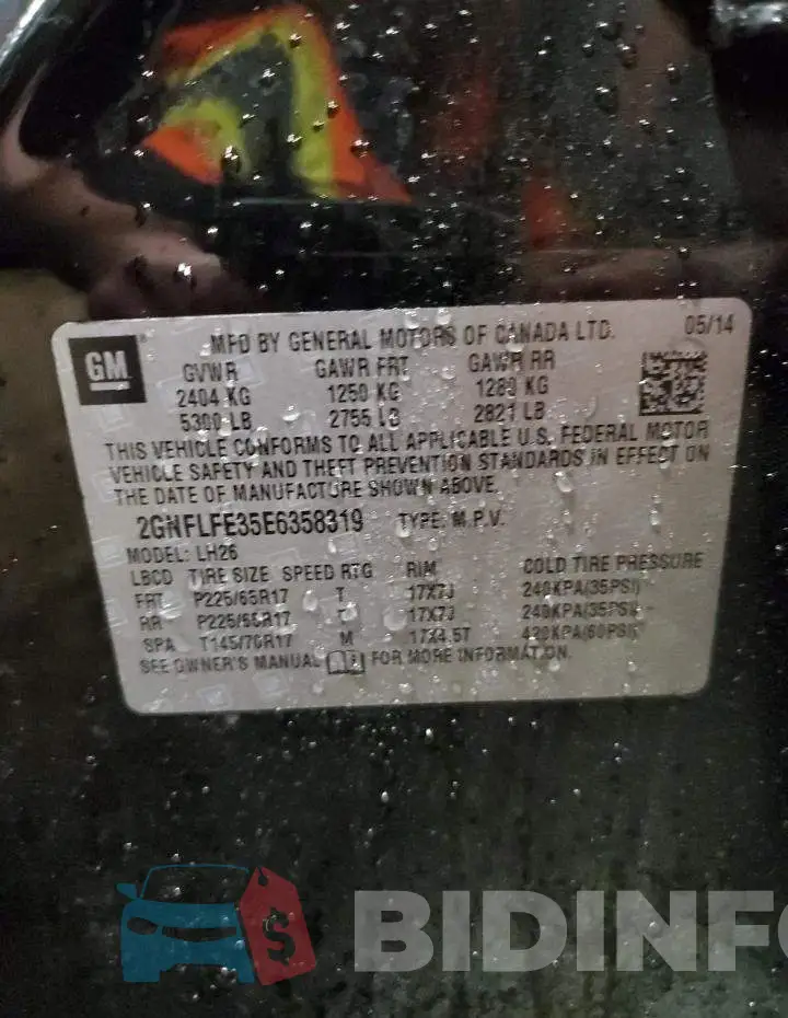 2GNFLFE35E6358319 Photo# 13
